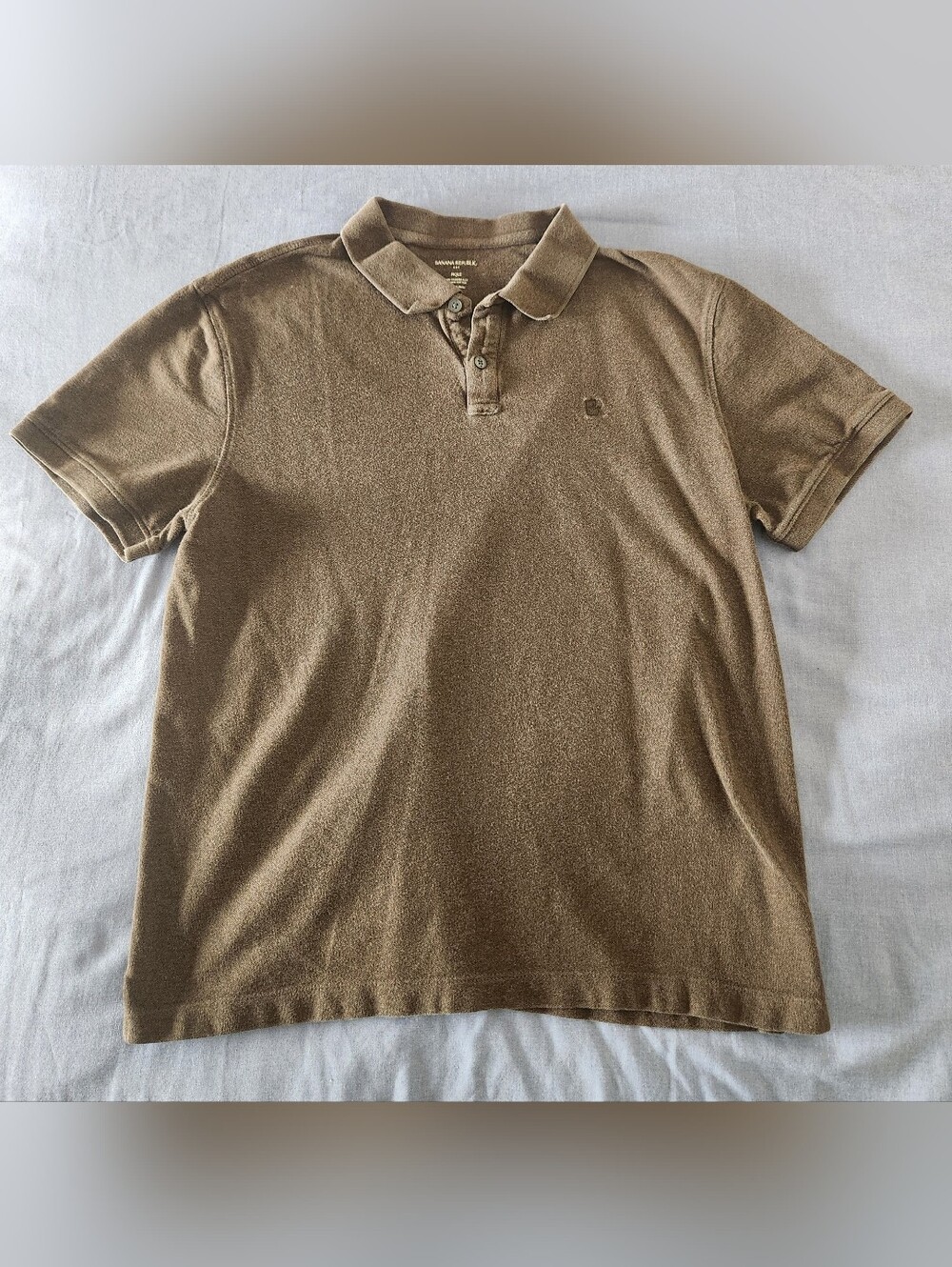 Banana Republic Men's Large Tan/Brown Pique Polo Shirt